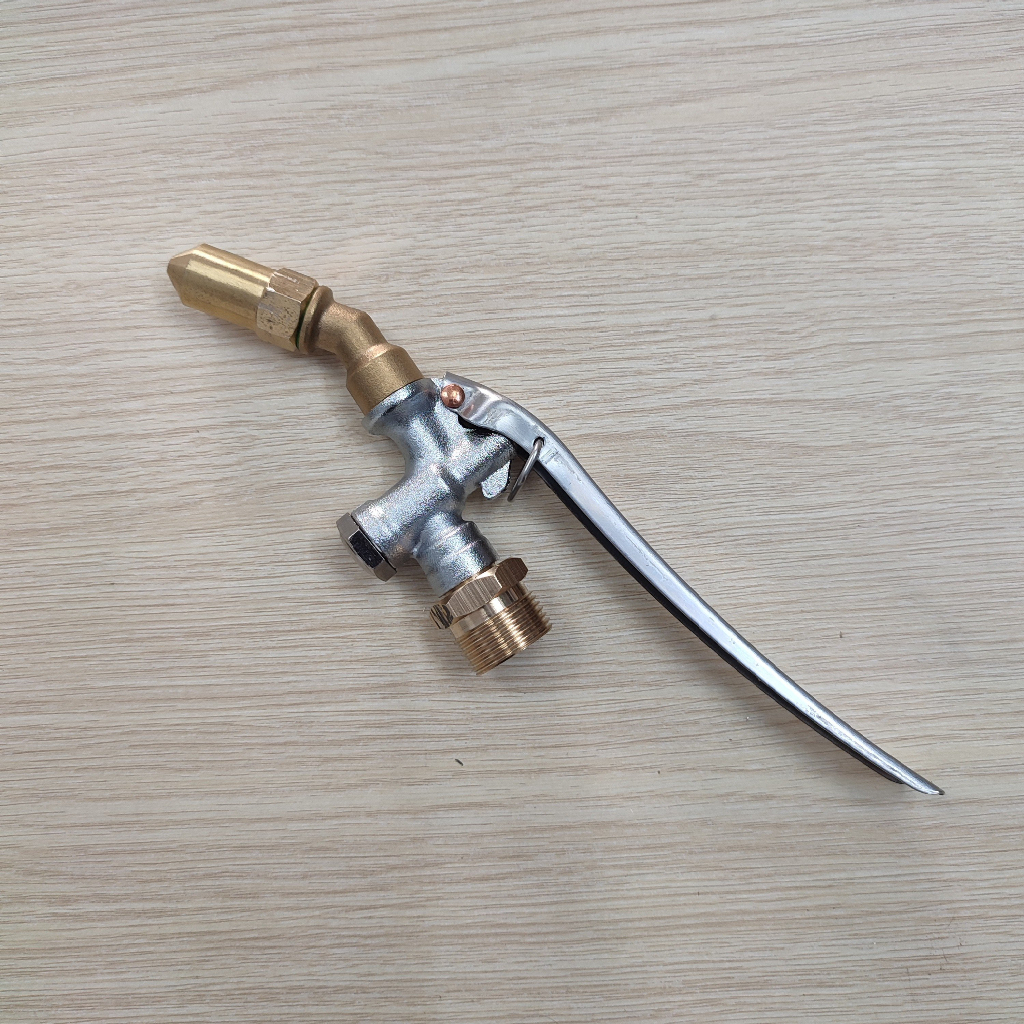 Béc rửa máy lạnh máy điều hòa - máy xịt rửa xe chân 22mm có tay bóp loại CONG KHÔNG chỉnh tia - Bảo hành 12 tháng