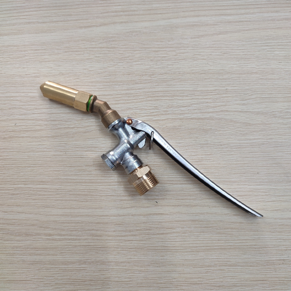 Béc rửa máy lạnh máy điều hòa - máy xịt rửa xe chân 22mm có tay bóp loại CONG KHÔNG chỉnh tia - Bảo hành 12 tháng