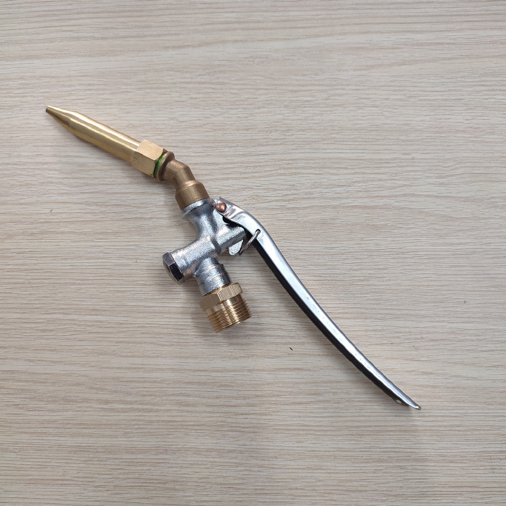 Béc rửa máy lạnh máy điều hòa - máy xịt rửa xe chân 22mm có tay bóp loại CONG KHÔNG chỉnh tia - Bảo hành 12 tháng