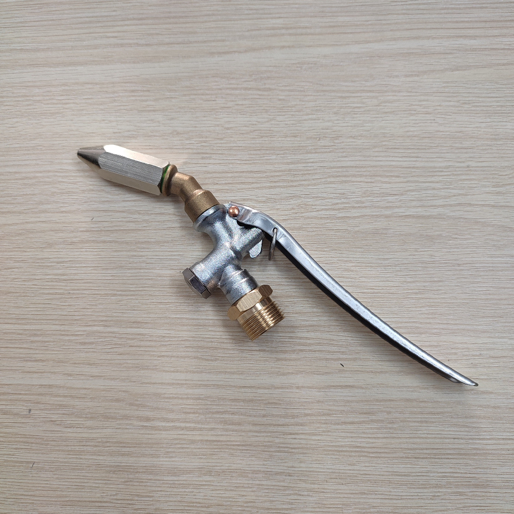 Béc rửa máy lạnh máy điều hòa - máy xịt rửa xe chân 22mm có tay bóp loại CONG KHÔNG chỉnh tia - Bảo hành 12 tháng