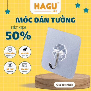 Móc treo dán tường trong suốt chịu lực siêu bền 6x6cm