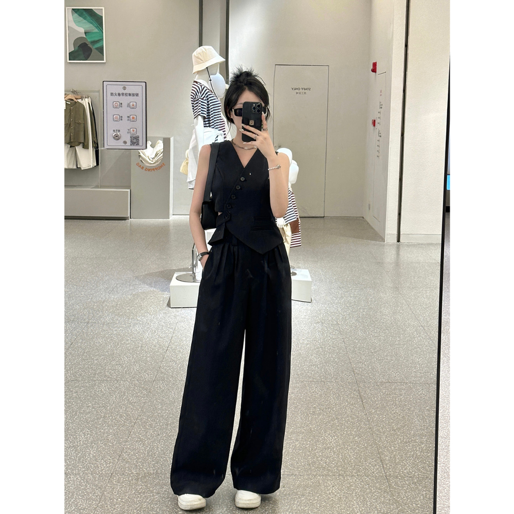Set Áo Croptop Vest Và Quần Ống Rộng Taobao Order