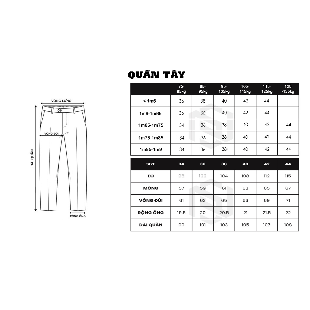 BIGSIZE NAM 80-140KG QUẦN TÂY CẠP CHUN TÚI HẬU ĐEN QT006 2BIG NAVY STAR