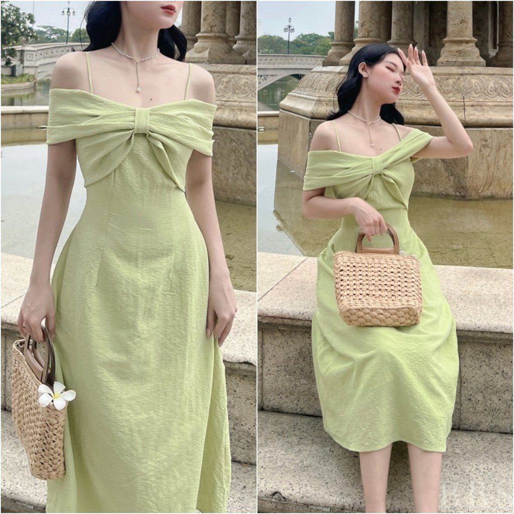 Váy Dự Tiệc Dáng Chữ A Trễ Vai Sang Trọng V69