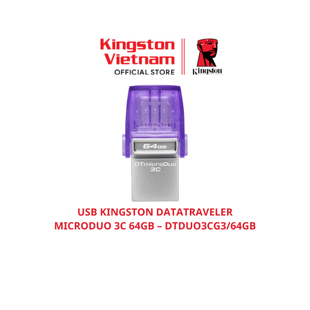 USB KINGSTON DATATRAVELER MICRODUO 3C – DTDUO3CG3|64GB|128GB|256GB