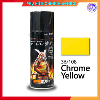 Sơn xịt samurai vàng crom mã 36/108 sơn trên màu nền trắng
