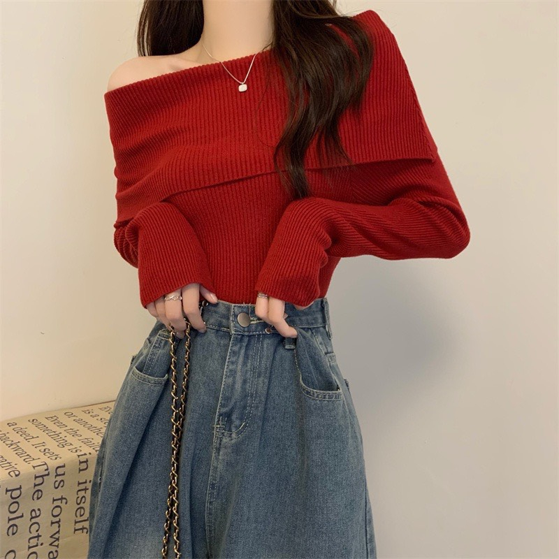 Áo Len Bẹt Vai Cổ Bẻ Gợi Cảm, Duyên Dáng Cho Bạn Nữ - SCXA75