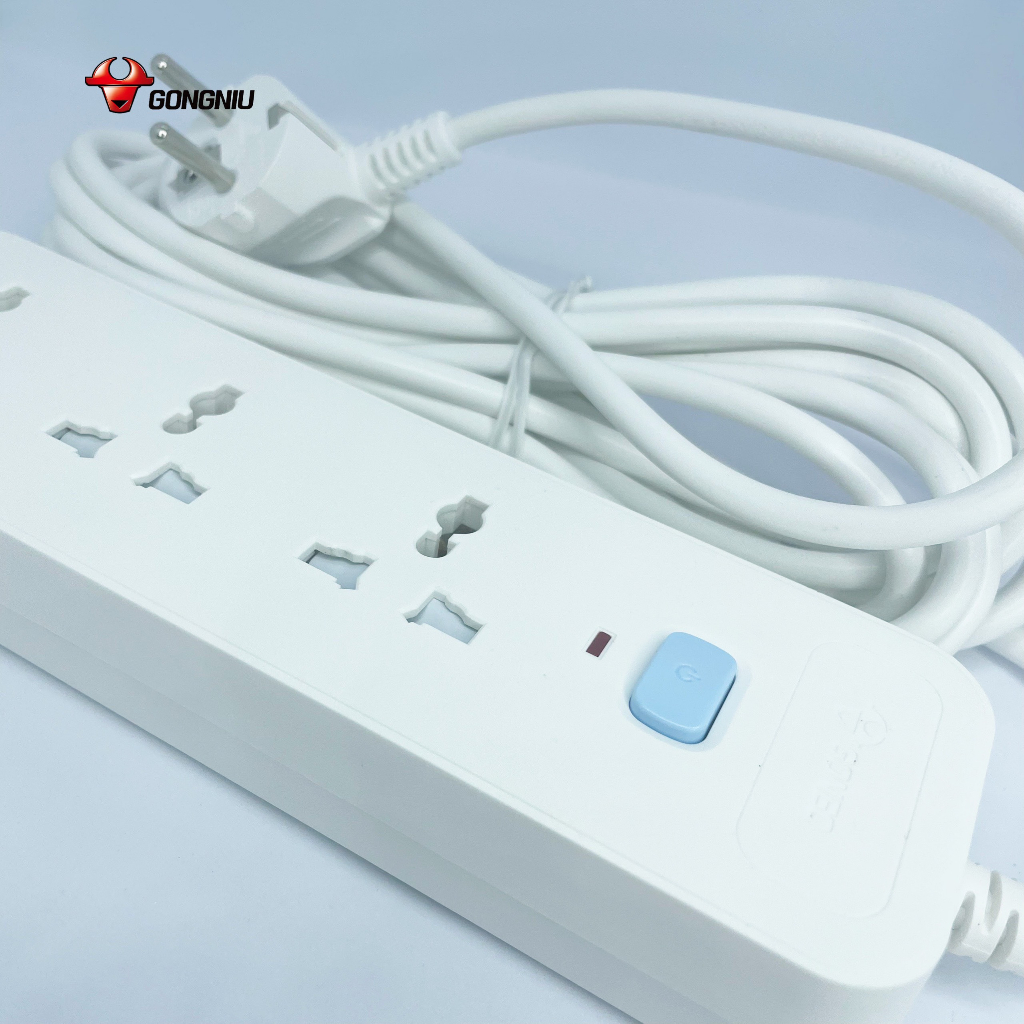 Ổ Cắm Điện Chống Cháy GONGNIU - 3 Ổ Đa Năng 1 Công Tắc - Công Suất 10A/250/2500W-  N1030 – Chính Hãng