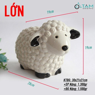 Tượng con cừu gốm béo ú TCV-CUU-01