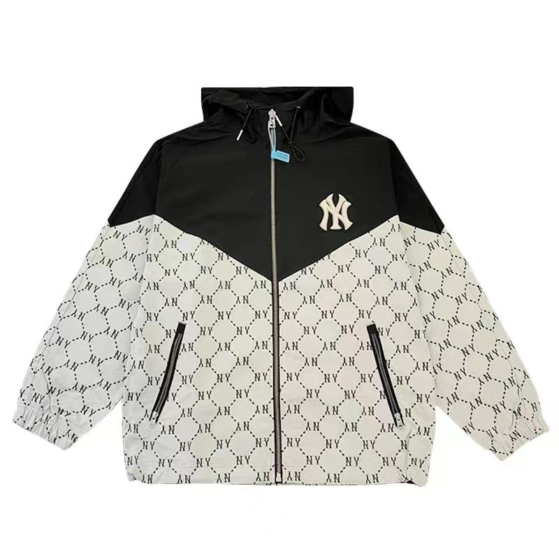 Áo khoác gió Nam có mũ in logo MLB thời trang phong cách cá tính có mũ