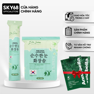 [MUA 1 TẶNG 1 MASK ANNABELLA] Bông Tẩy Trang Vải Cotton Mềm Mịn Dr.Sera Pure Snow Cotton Pad 150 Miếng/234 Miếng