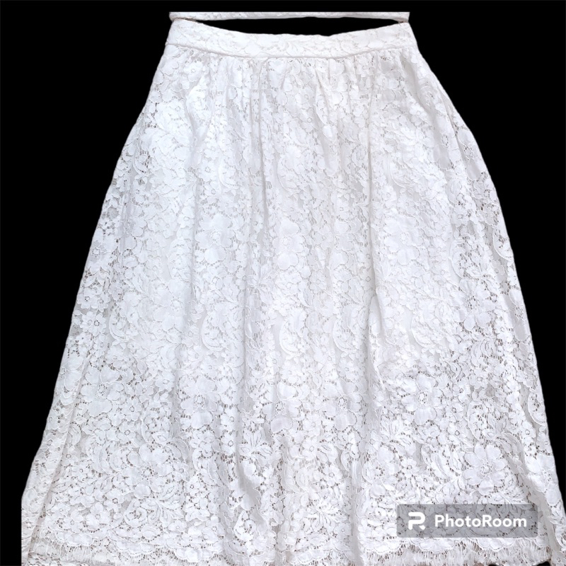 Thanh lý set áo dây chân váy maxi ren trắng, đầm maxi 2hand, set áo dây, set maxi đi biển 2hand