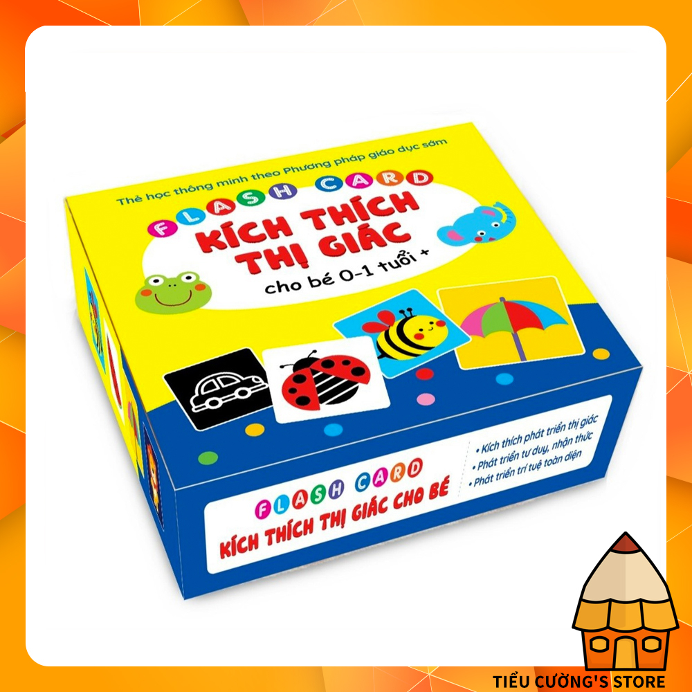 Bộ Thẻ FlashCard Thẻ Kích Thích Thị Giác Đen Trắng Cho Bé Sơ Sinh Theo Montessori Glenn DoMan Giáo Dục Sớm