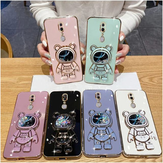 OPPO F9, F1S, F5, F7, F11, F11PRO ốp Lưng GẤU NHŨ cạnh vuông viền mạ vàng, vỏ bảo vệ điện thoại oppo