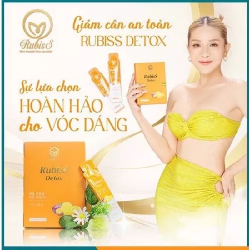 Rubiss detox giảm cân nước chanh dây hộp 12 gói