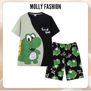 Set đồ bộ hoạt hình ❤️ Bộ mặc nhà Cartoon GOOD DINO form rộng Freesize Molly Fashion