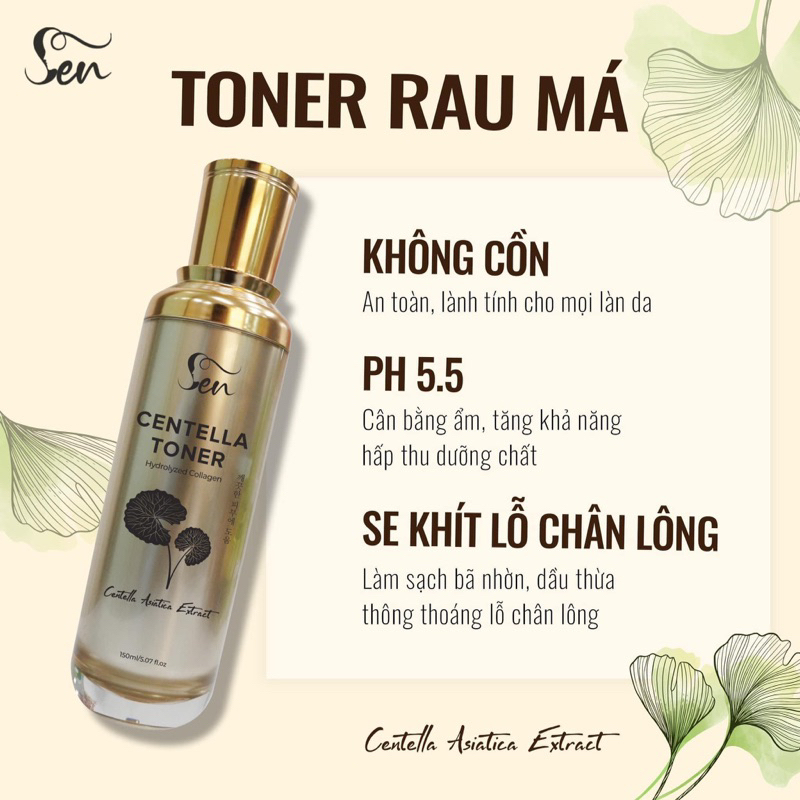 Nước Hoa Hồng Rau Má Cân Bằng Ẩm Trẻ Hoá Căng Bóng Da Dược Phẩm Sen - 120ML
