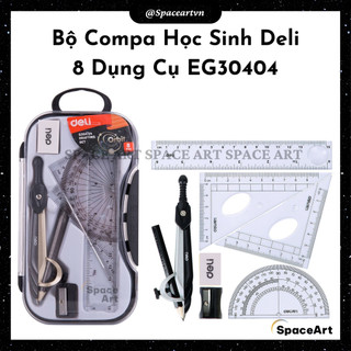 Bộ compa eke dụng cụ học tập deli 8 món g304 04