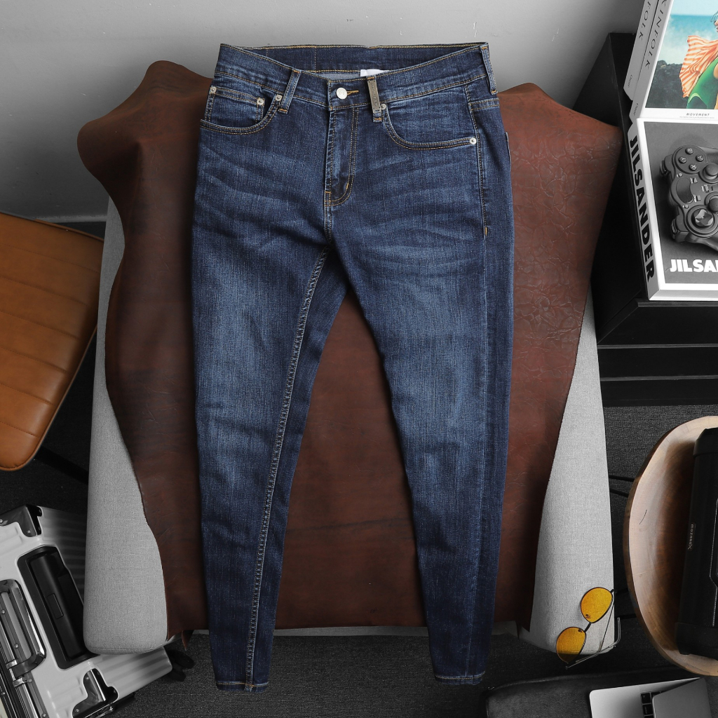 Quần Jean Dài Nam BBR Xanh , Form Slim-fit, chất vải co giãn nhẹ, ống 15-18cm, JB2M - Hàng VNXK