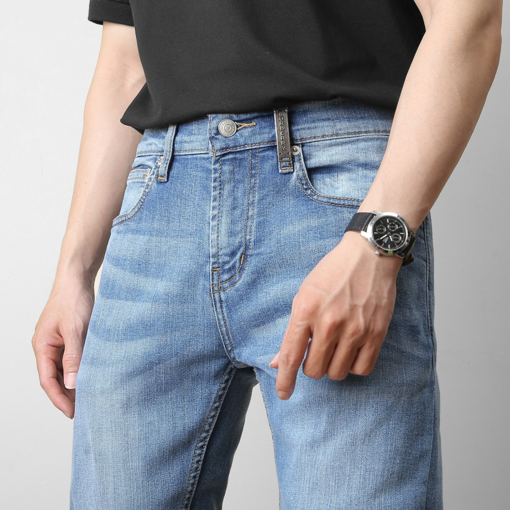 Quần Jean Dài Nam BBR Xanh , Form Slim-fit, chất vải co giãn nhẹ, ống 15-18cm, JB2M - Hàng VNXK