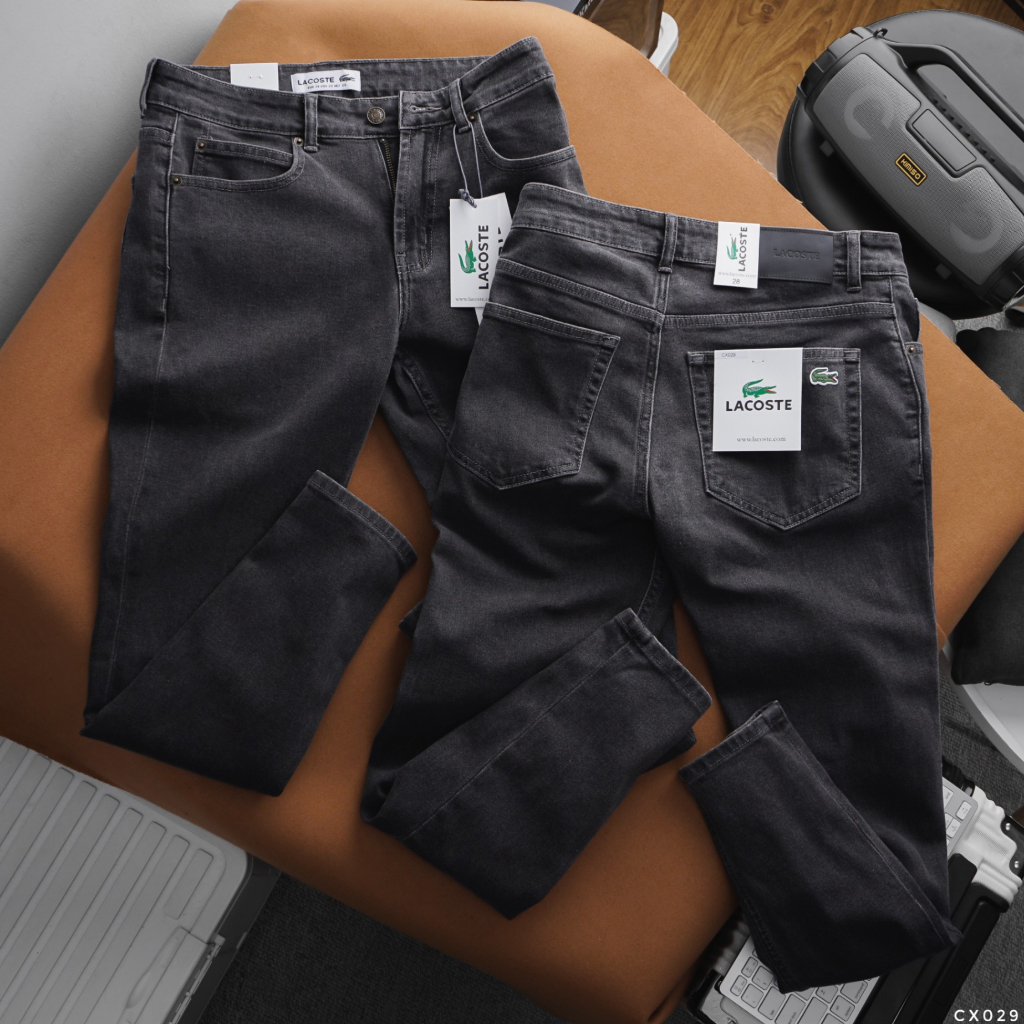 Quần Jean Dài Nam LCST Xám Đen, Form Slim-fit, chất vải co giãn nhẹ, ống 15-18cm, Hàng VNXK - CX029