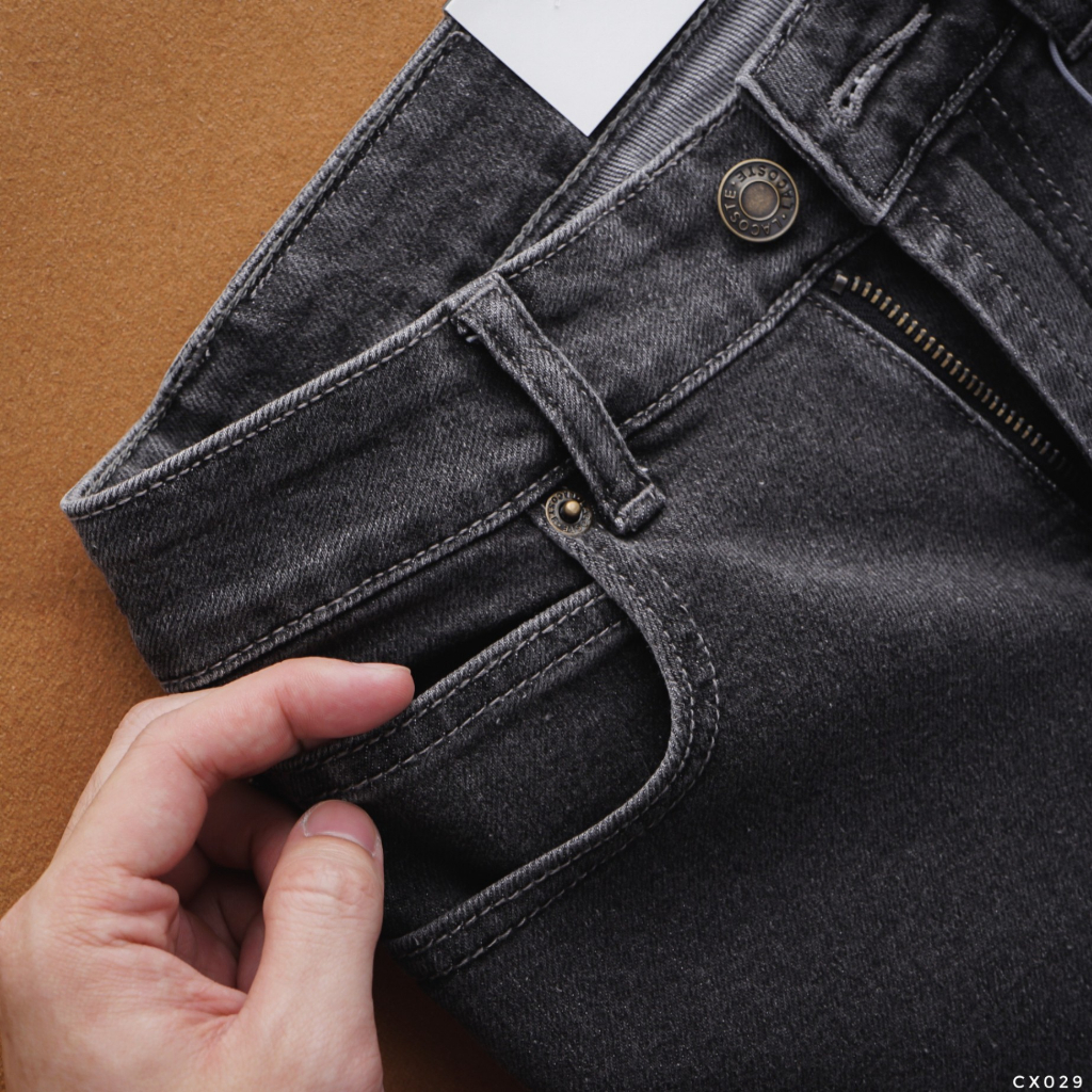 Quần Jean Dài Nam LCST Xám Đen, Form Slim-fit, chất vải co giãn nhẹ, ống 15-18cm, Hàng VNXK - CX029