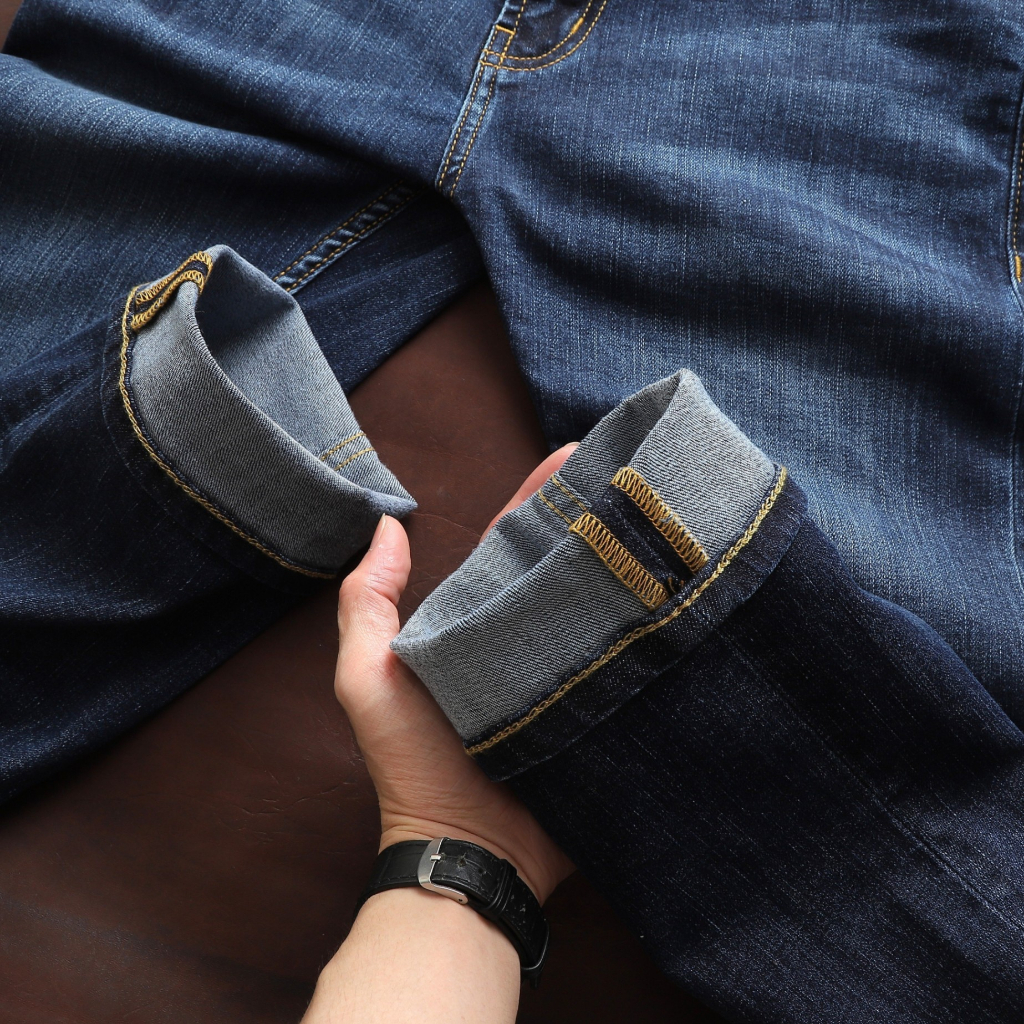 Quần Jean Dài Nam BBR Xanh , Form Slim-fit, chất vải co giãn nhẹ, ống 15-18cm, JB2M - Hàng VNXK