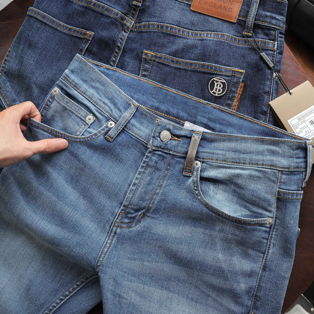 Quần Jean Dài Nam BBR Xanh , Form Slim-fit, chất vải co giãn nhẹ, ống 15-18cm, JB2M - Hàng VNXK