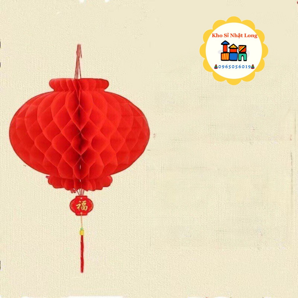 Đèn lồng đỏ Nilong chữ Phúc 25cm/20cm treo trang trí Tết - đèn lồng chống nước