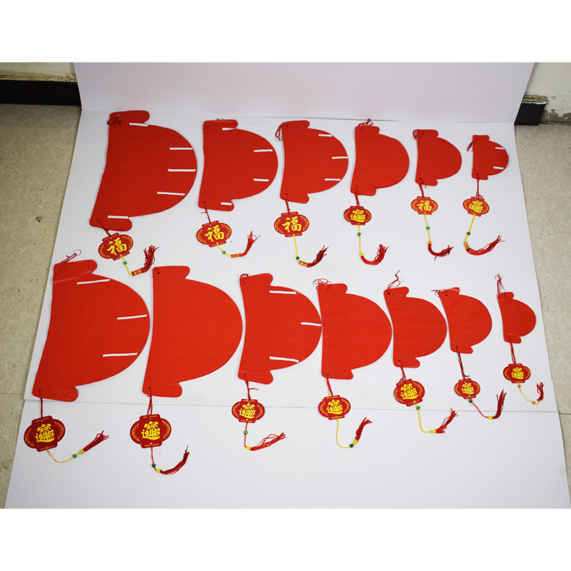 Đèn lồng đỏ Nilong chữ Phúc 25cm/20cm treo trang trí Tết - đèn lồng chống nước