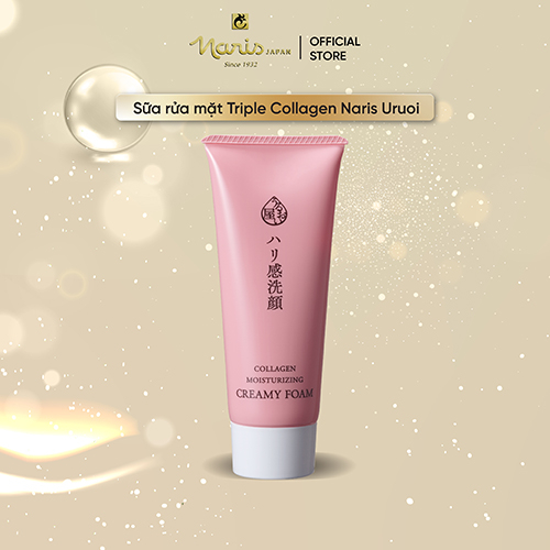 Sữa rửa mặt ngăn ngừa lão hóa da Triple Collagen Naris Uruoi Moisturizing Creamy Foam 100ml