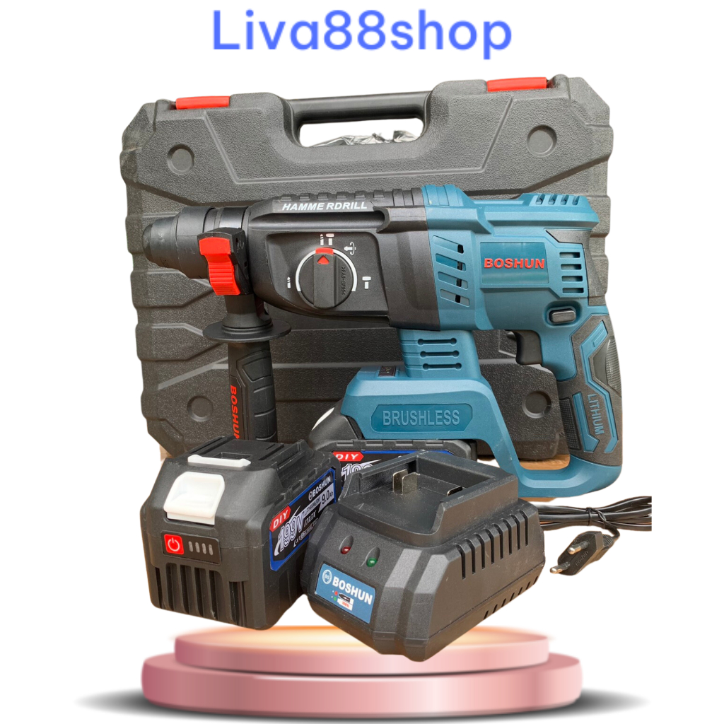 Máy khoan bê tông pin BOSHUN 2 pin 15 cell