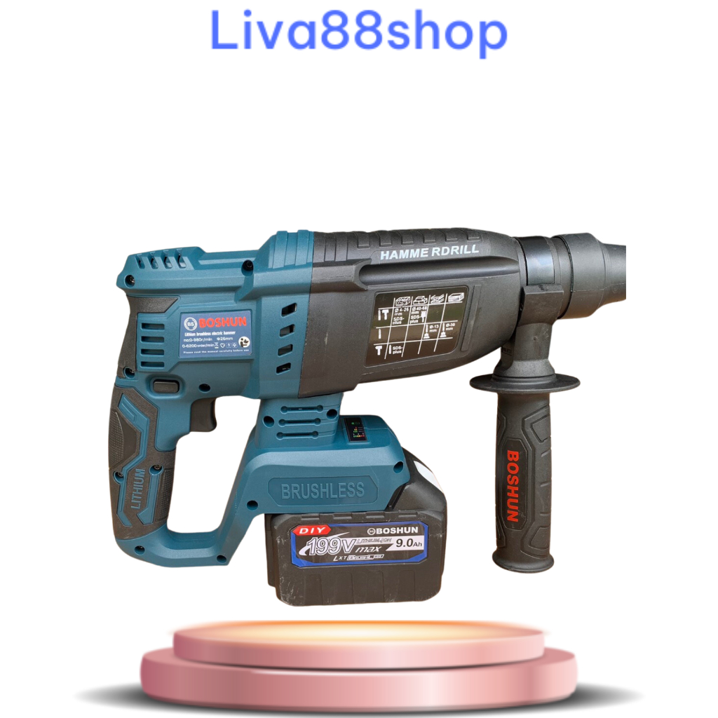 Máy khoan bê tông pin BOSHUN 2 pin 15 cell