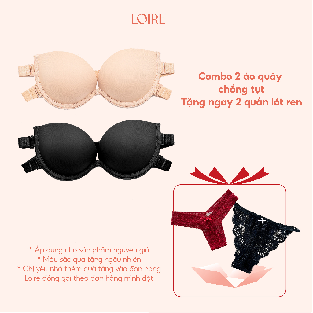 COMBO 2 Áo Quây Nâng Ngực Tặng Kèm Dây Trong LOIRECHIC BRQ06