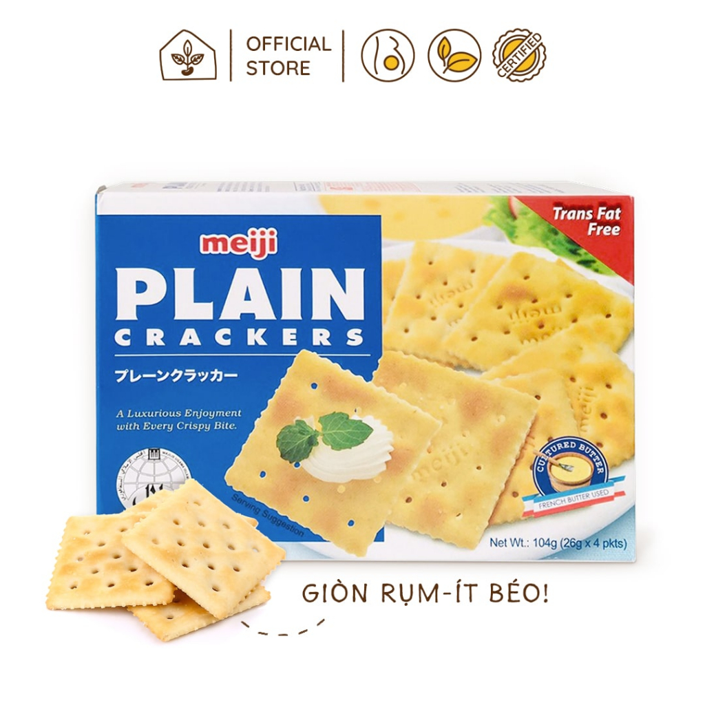 Bánh Cracker Meiji Nhật: Healthy Giảm Nghén Cho Mẹ Bầu Hộp 104g