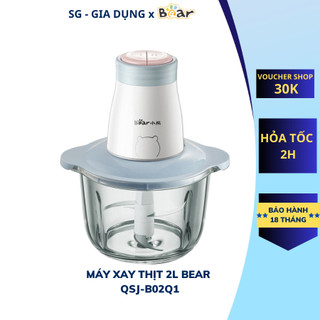 Máy xay thịt cá thực phẩm hoa quả gia vị sinh tố đa năng bear qsj-b02q1 2l, 300w, tiện lợi an toàn bh 18 tháng