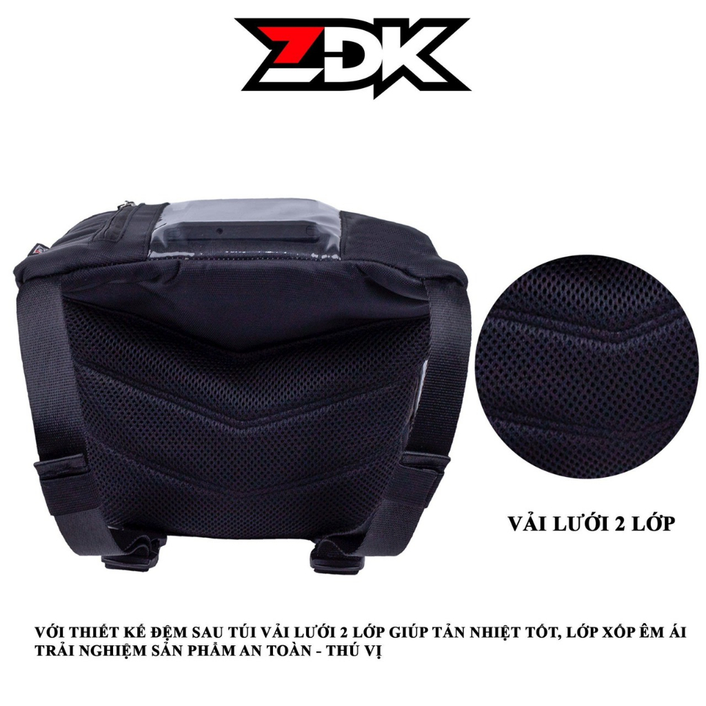 Túi Đựng Điện Thoại ZDK K2 2 Ngăn, Treo Đầu Xe Máy, Chạy Grab, Chứa Đồ