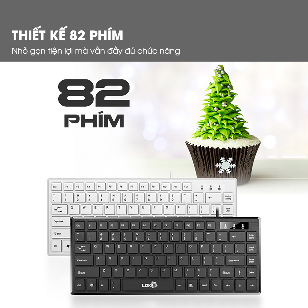 Bàn phím máy tính mini YINDIAO XKB02 có dây văn phòng nhỏ gọn 82 keys thiết kế hình thanh socola - Hàng chính hãng