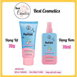 Xịt chống muỗi cho bé Remos baby hương Khuynh Diệp 70ml, 150ml & 70g