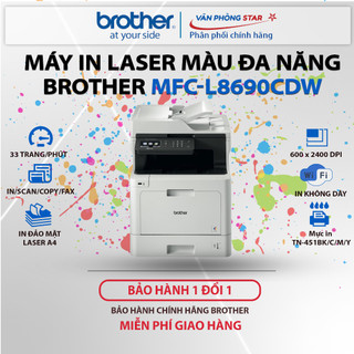 Máy in laser màu brother mfc-l8690cdw. in đảo mặt đa chức năng in - copy - scan - fax - wifi chính hãng brother