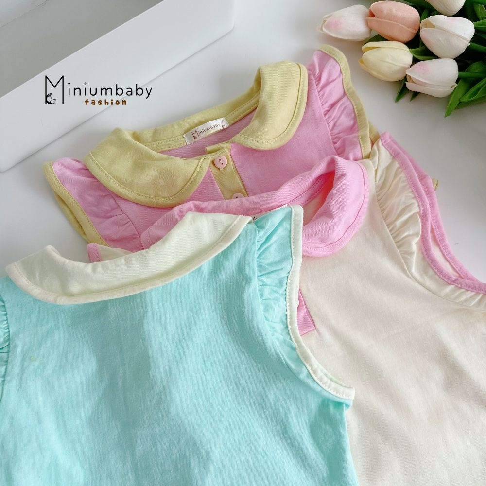 Áo sát nách cánh tiên điệu đà, chất liệu cotton mát mịn cho bé gái, miniumbabyfashion A1571