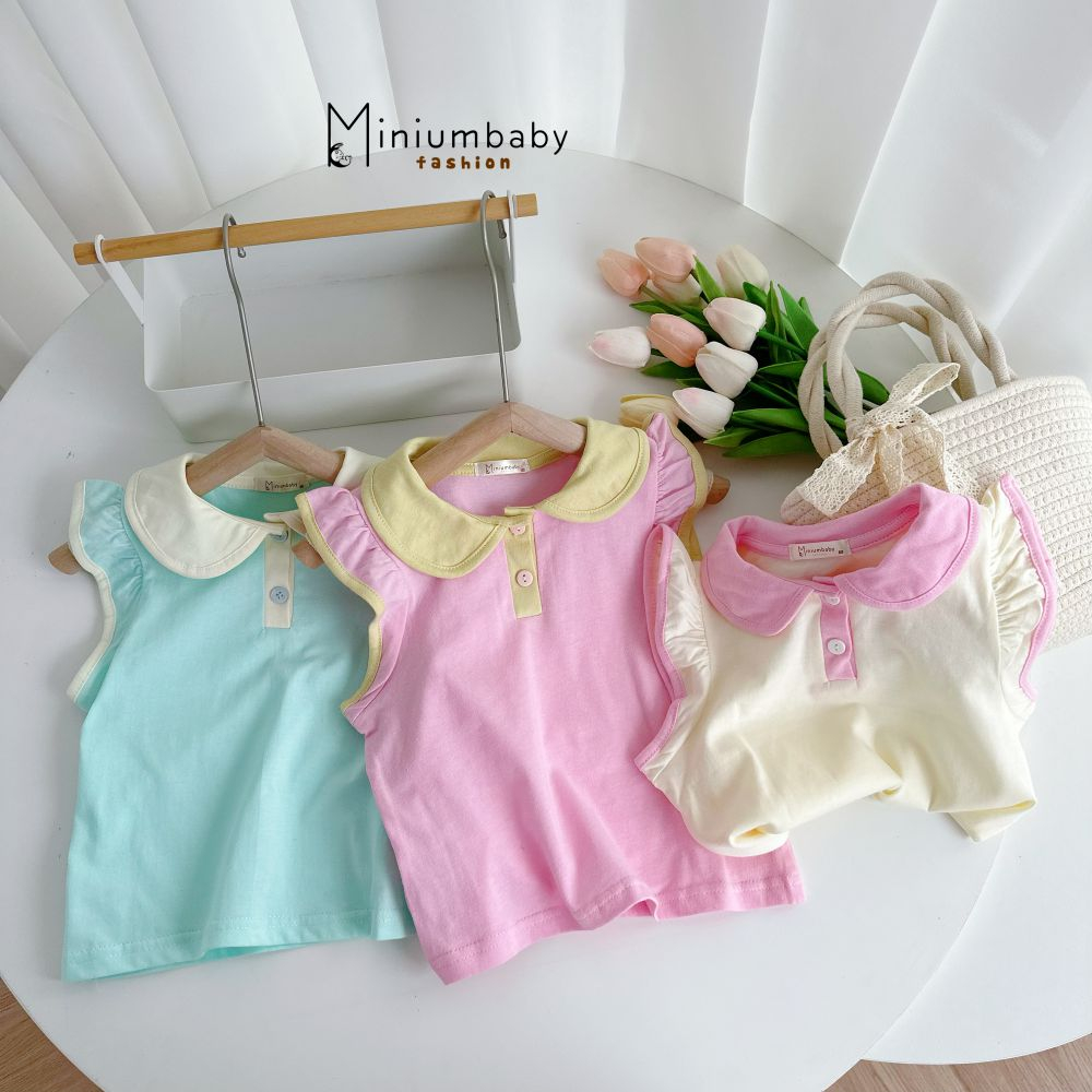 Áo sát nách cánh tiên điệu đà, chất liệu cotton mát mịn cho bé gái, miniumbabyfashion A1571