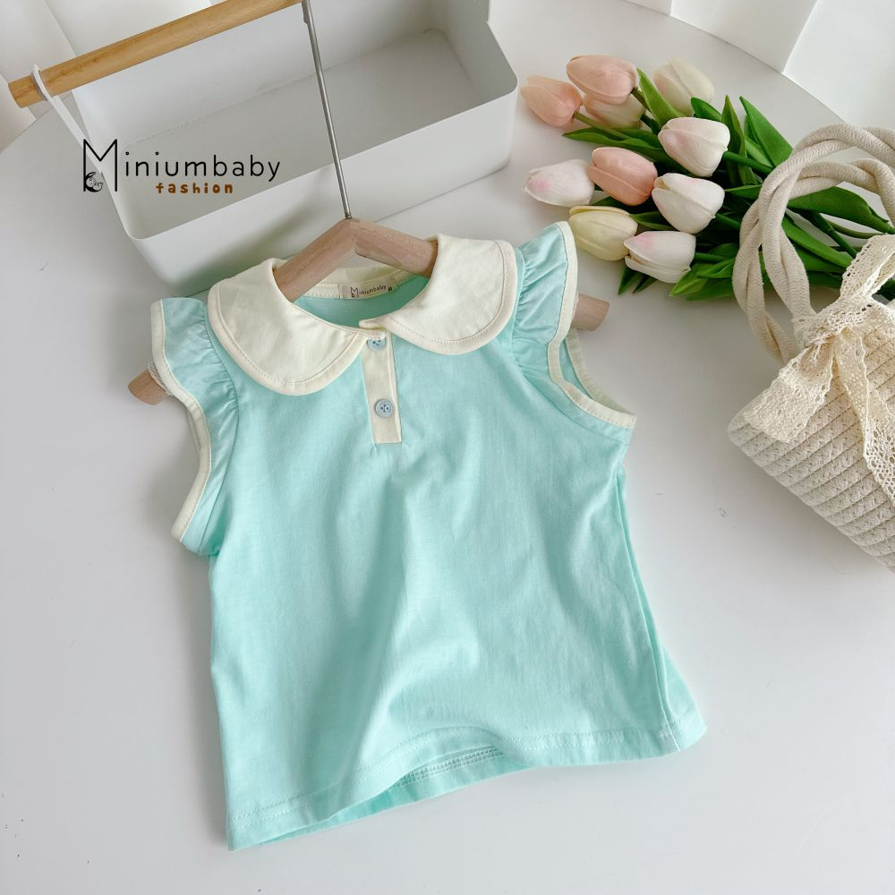 Áo sát nách cánh tiên điệu đà, chất liệu cotton mát mịn cho bé gái, miniumbabyfashion A1571