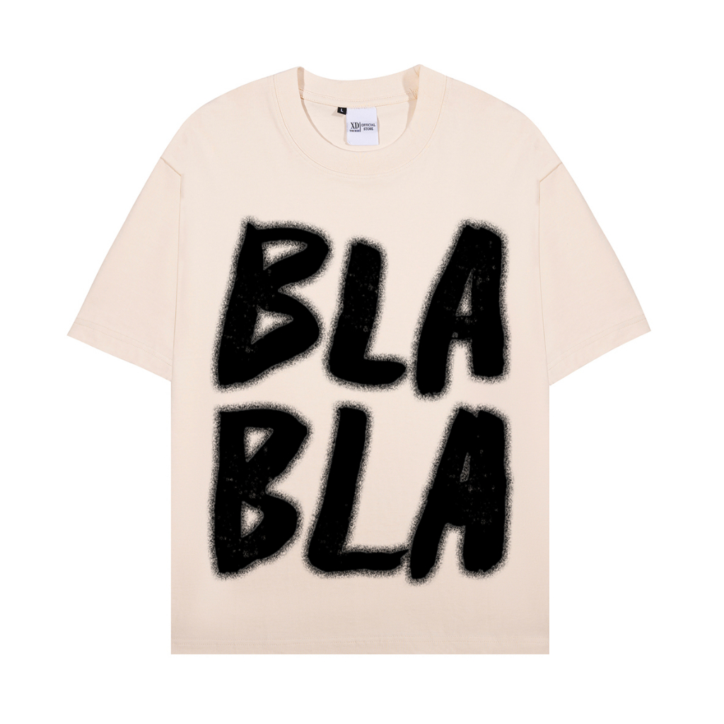 Áo thun The Xide áo phông unisex hình in chữ BLA form rộng chất cotton 2 chiều định lượng 250gr co giãn