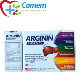 ARGININ B-400 EXTRA - Mát gan, bảo vệ và phục hồi chức năng gan do rượu bia thuốc lá