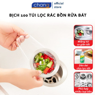 Bịch 100 túi lọc rác bồn rửa chén co giãn tốt, phủ kín, phù hợp với nhiều loại bồn