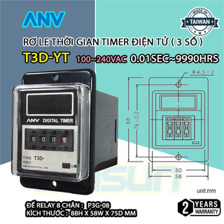 Rơ Le Thời Gian Timer Điện tử (3 số) 0.01sec~9990hrs