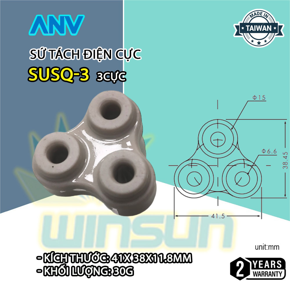 Sứ tách điện ANV 3 cực SUSQ-3