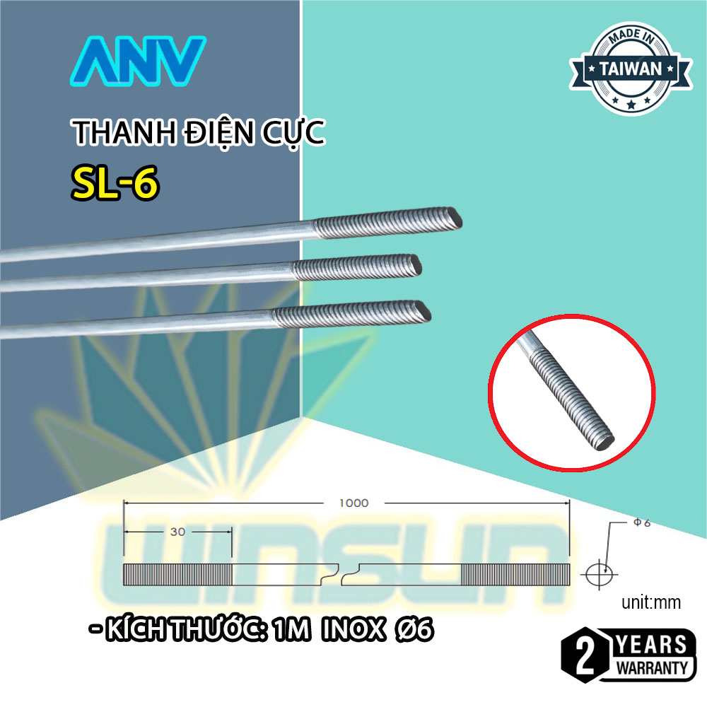 Điện cực 1M ANV Inox Ø6 ( SL-6 )
