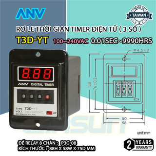 Rơ le thời gian timer điện tử 0.01sec~9990hrs